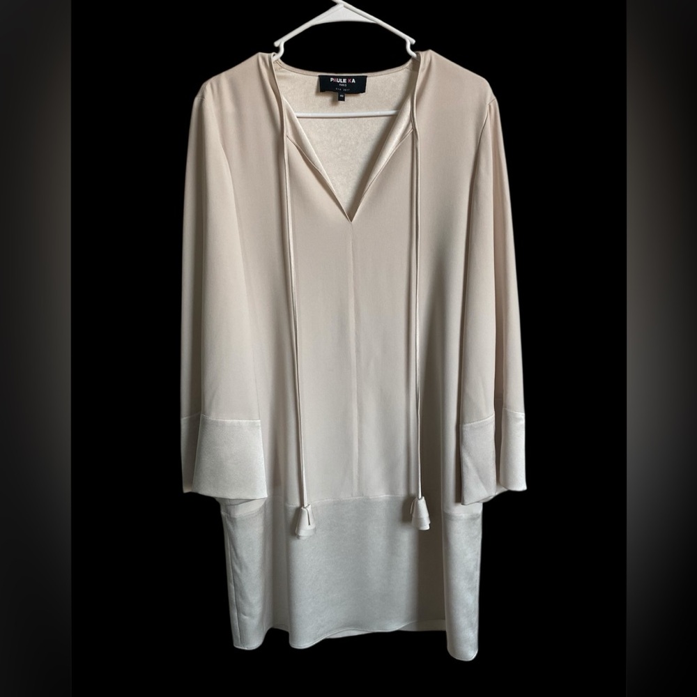 PAULE KA Paris Elegant Tunic Dress Beige Size 40/US 8
